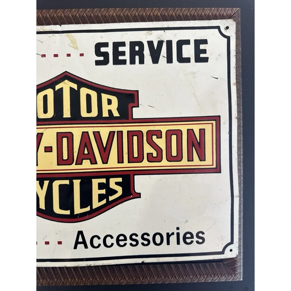 Vintage Harley Davidson Motorcycles Metal Sign Sales Service Parts Accessories‎